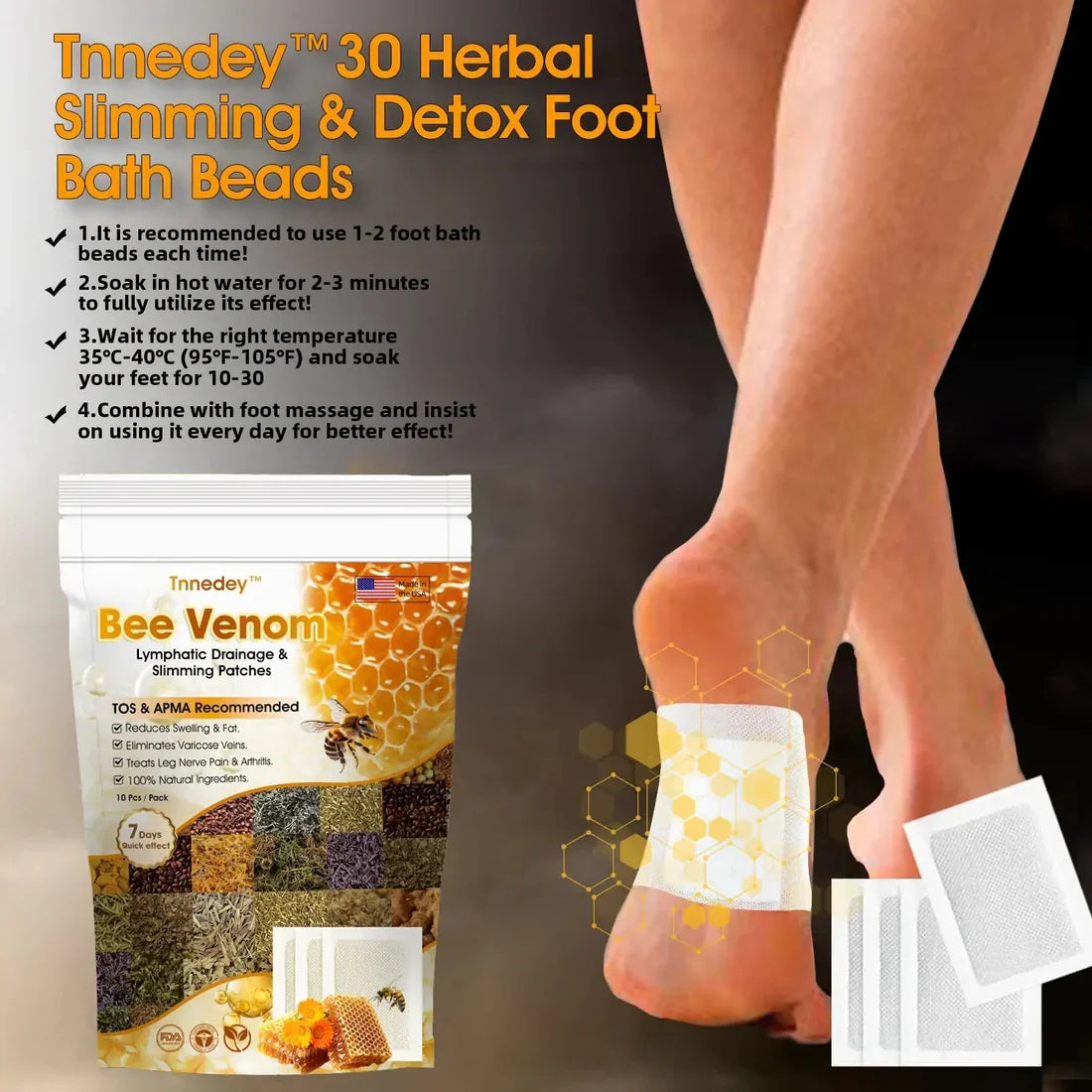 Bee Venom Lymphatic Detox & Slimming Foot Patches