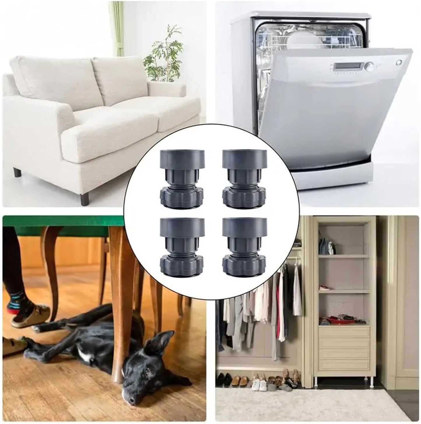 Anti Vibration Adjustable Bracket Base for Washing Machine (Set of 4)